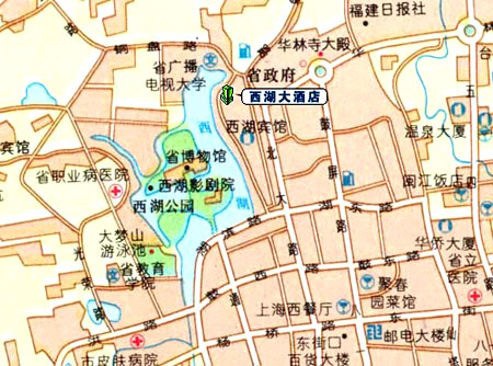 Lakeside+Hotel++Fuzhou+Map