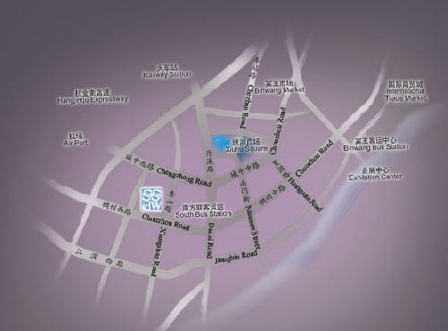 Yiwu Ssaw Hotel-City in city Map