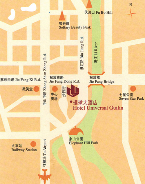 Hotel Universal, Guilin Map