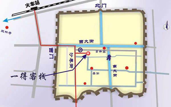 Yide Hotel Pingyao Map